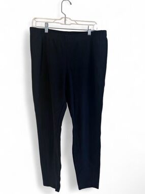 J. Jill Women's Large Black Stretch Flat Front Ankle Dress Pants